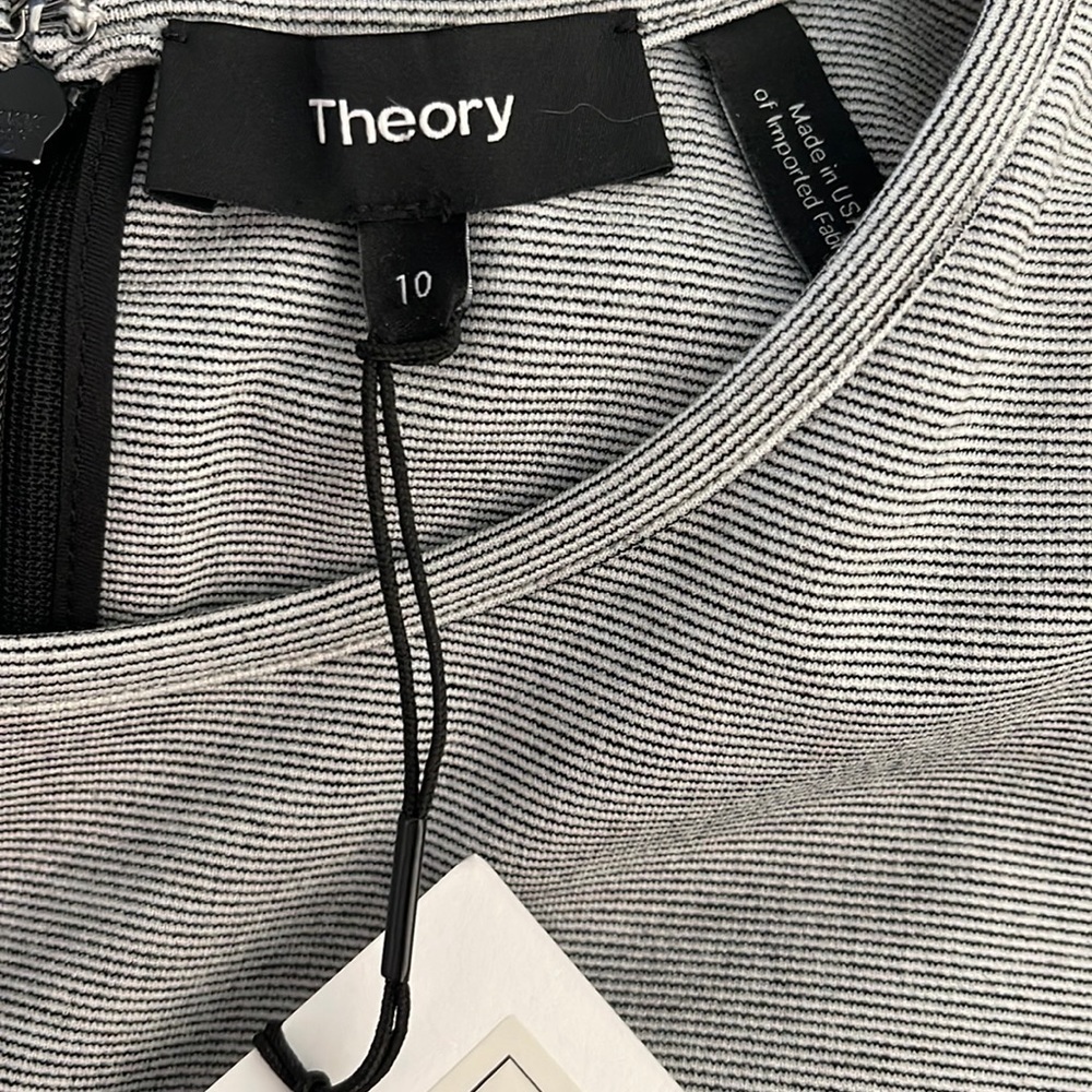 THEORY Eseential Flare ‘Fixture Ponte Stripe’ Dress - Picture 13 of 14